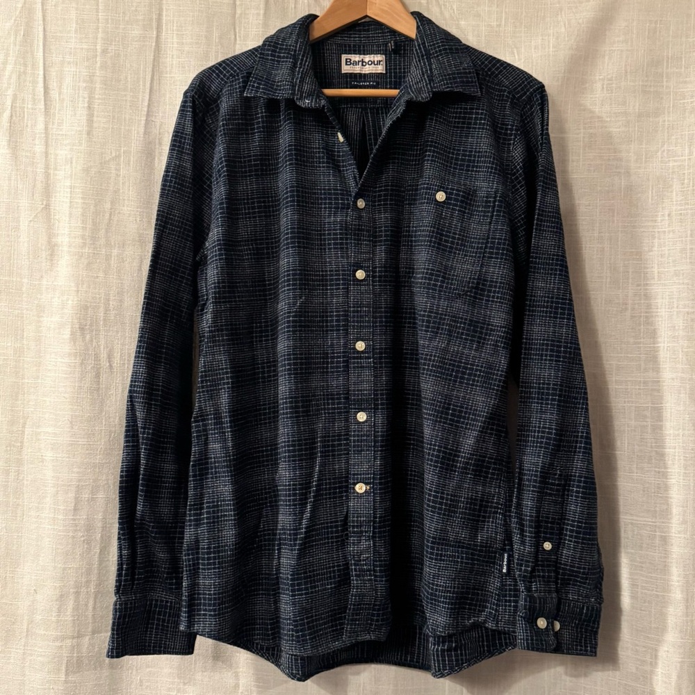 Barbour Men's Navy Plaid Button Down Shirt